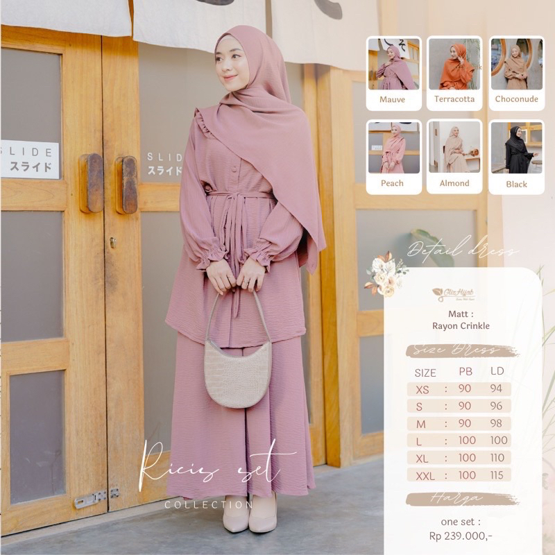 GlizHijab – Ricis Set Tunik & Rok | Tunik Murah | Set Rok Murah | One Set Wanita