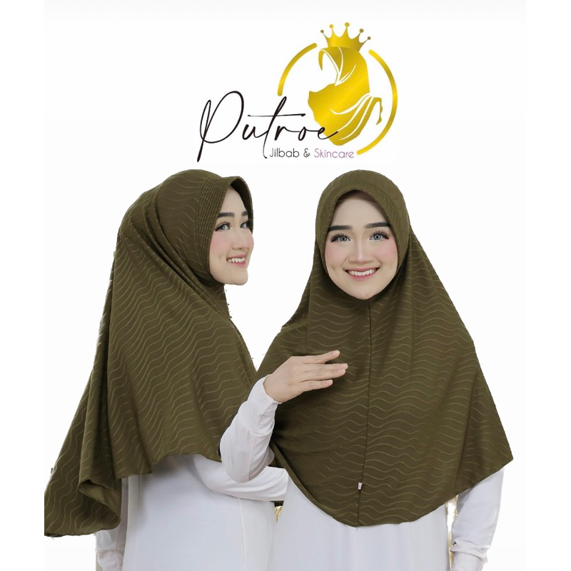 Jilbab Instan Jersey motif timbul Oval
