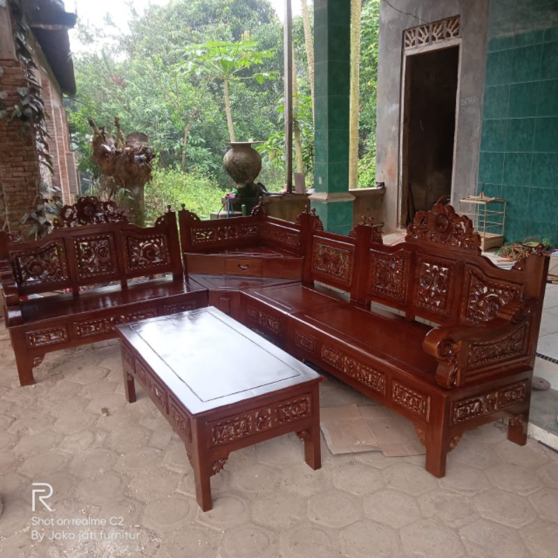 kursi sudut bagong/kursi tamu jati