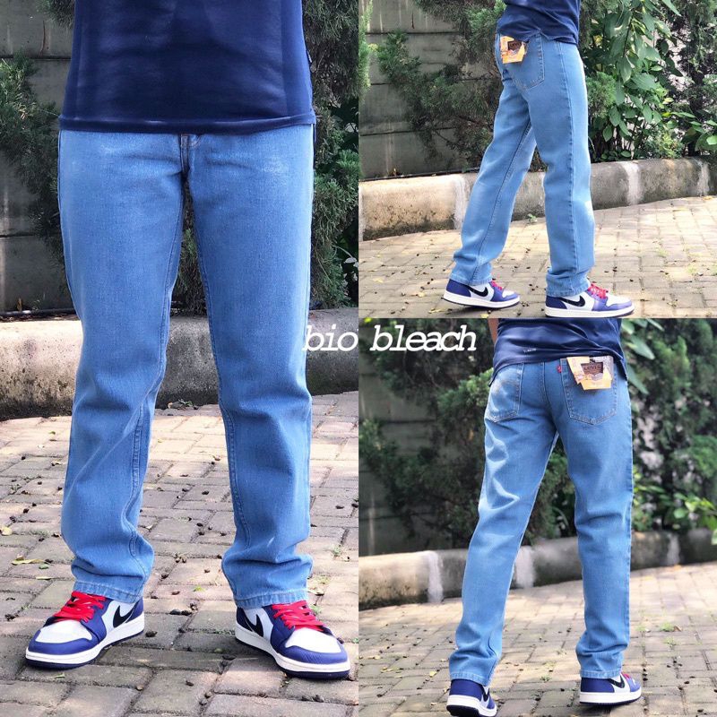 CELANA JEANS COWOK STANDAR REGULER CREAM UKURAN 28 SAMPAI 38