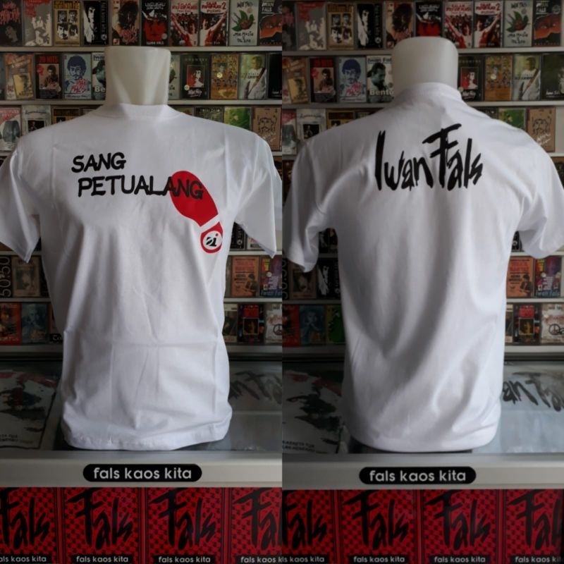 kaos iwan fals bahan kain katun adem halus tanpa jahitan samping built up