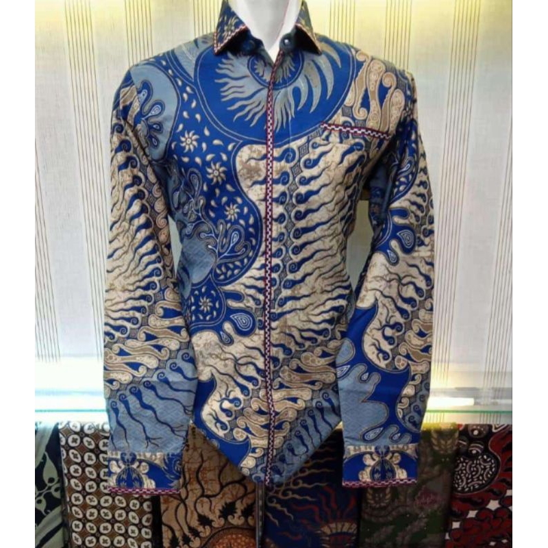 BATIK DOBBY LASEM KEMEJA JAHITAN SMOCK EXCLUSIVE SUPER PREMIUM @BATIK_BERKAH_STORE