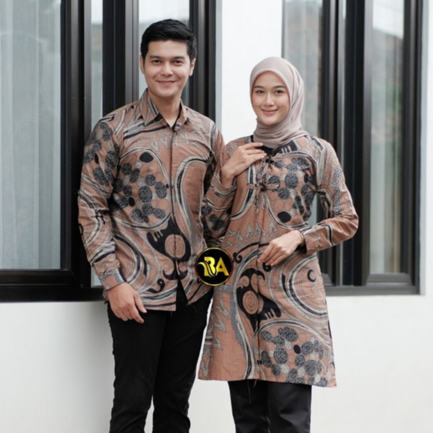 Batik Couple Modern Atasan Blouse Batik Kerja Kantor Wanita Motif Salur