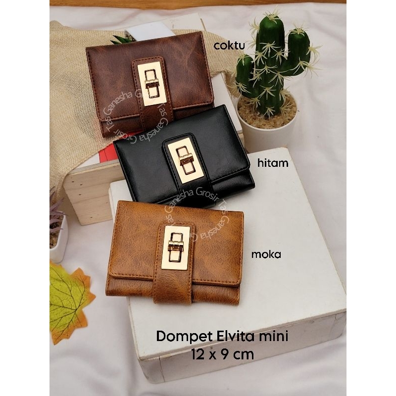 Elvita Mini Polos Dompet Lipat Wanita