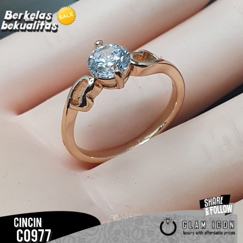 Cincin wanita Motif mata satu ukir Simple C0977 CCG