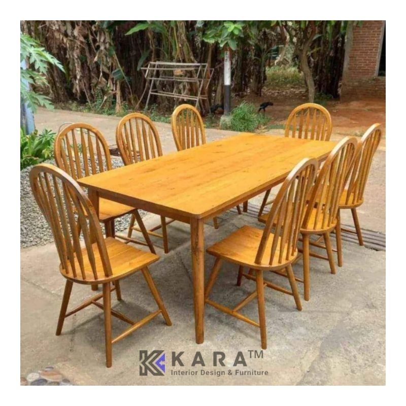 Meja Makan Set 4-10 Kursi Cafe Kayu Jati / Dining Set