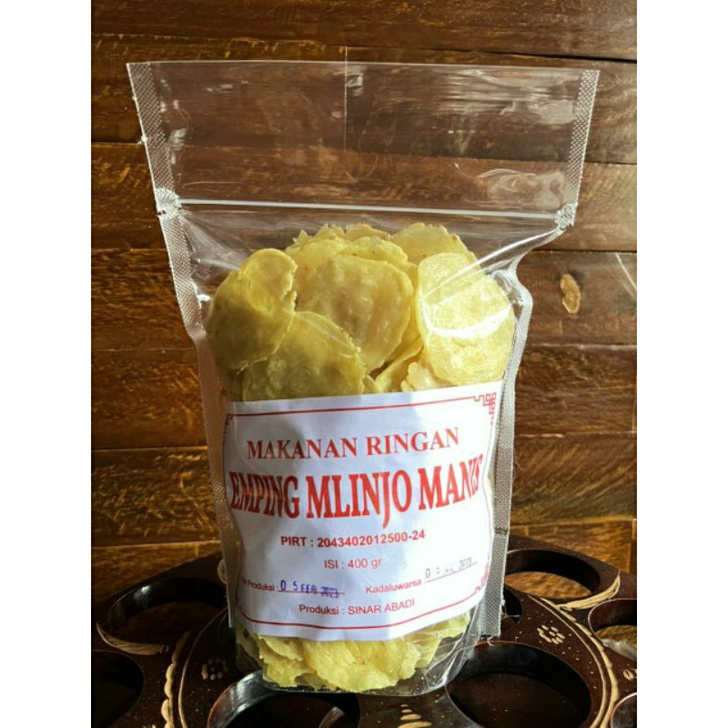 

Emping mlinjo manis cap bunga padi 400gr