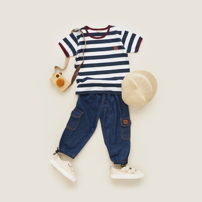 BABYMOI | Neva Stripe Tee | Kaos Anak Motif Garis Salur