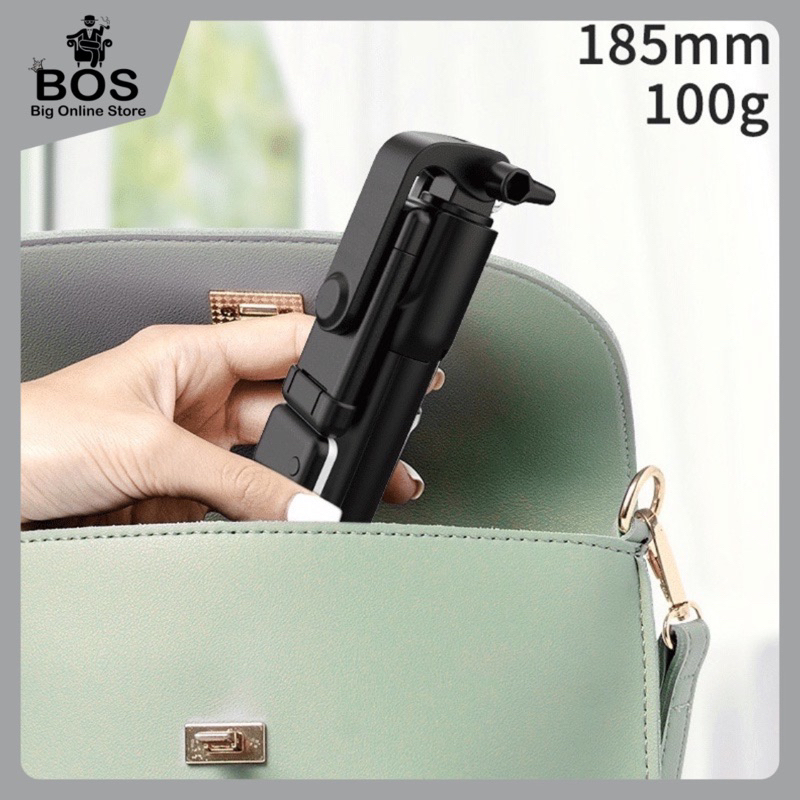 BOS - TONGSIS TRIPOD BLUETOOTH R1S LED 4 IN 1 / SELFIE STICK 4IN1 WITH REMOTE SHUTTER PLUS LAMPU FLASH