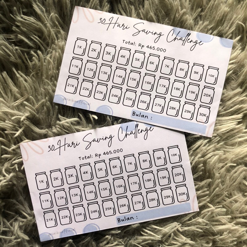 

[MINIMAL ORDER 8 RIBU] amplop menabung 30 & 31 Days Saving Challenge skinada