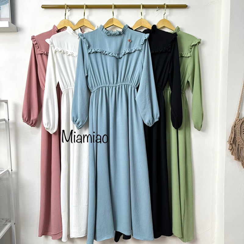 YUBIN Maxi Dress Polos wanita - Gamis wanita