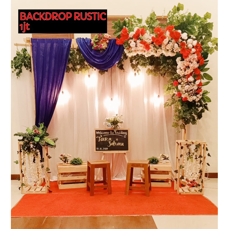 DEKOR MURAH BACKDROP AKAD NIKAH WEDDING MURAH