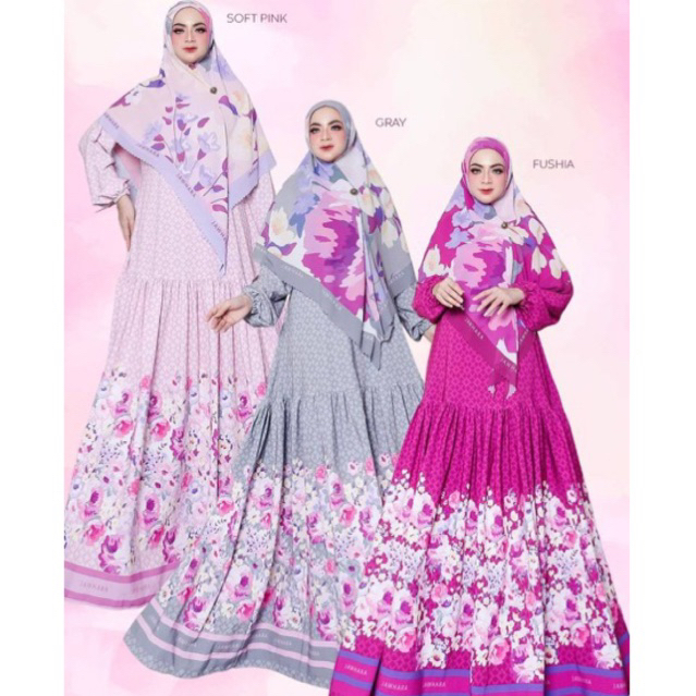 Series Jawhara Syari | JRTW | Rose Syari | Set Scarf Voal | Set Khimar Instan