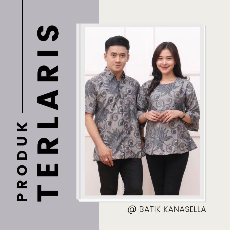 BATIK COUPLE HEM BLOUSE LENGAN PENDEK MOTIF TERBARU