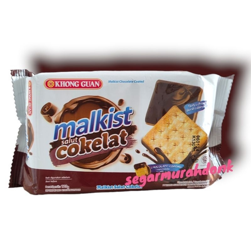 Khong Guan Malkist salut cokelat 120 gram rasa lapis coklat chocolate
