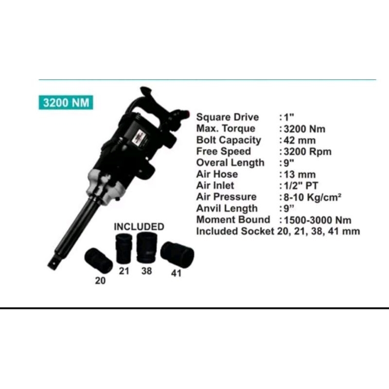 Air impact wrench 1 inch wipro AS -725 B