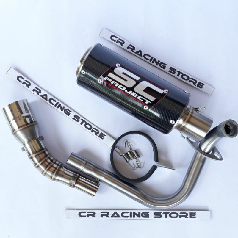 knalpot vario 125 led silencer sc project carbon