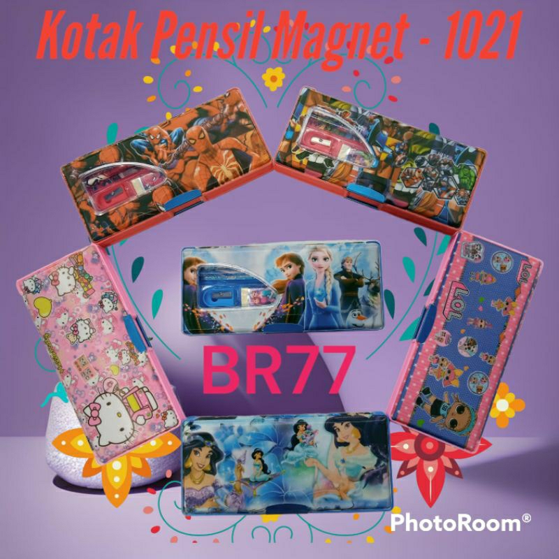 

Kotak Pensil Magnet + Set Alat Tulis/Tempat Pensil Magnet Anak-Anak Karakter KP-1021