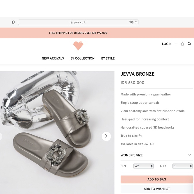 PRELOVED - PVRA SHOES JEVVA BRONZE SIZE 38 - ORIGINAL