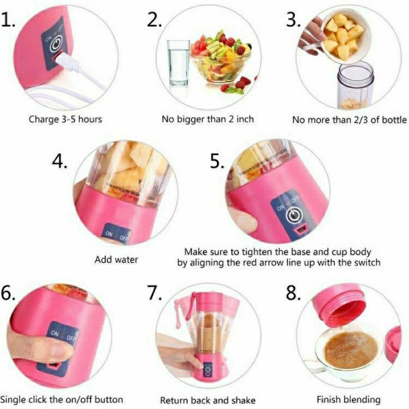 Original SX Premium Blender Mini Portable Jus Buah USB ReCharge Multifungsi