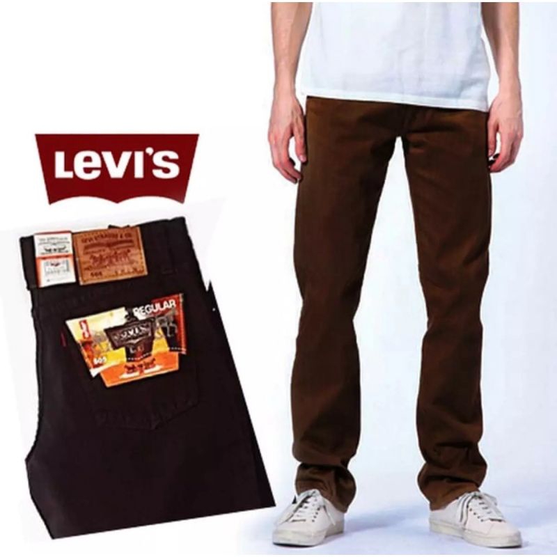 CELANA JEANS COWOK STANDAR REGULER CREAM UKURAN 28 SAMPAI 38