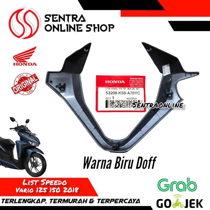 Cover handle fr top list lis batok vario 150 2018 biru doff dop original hgp 53208k59a70yc