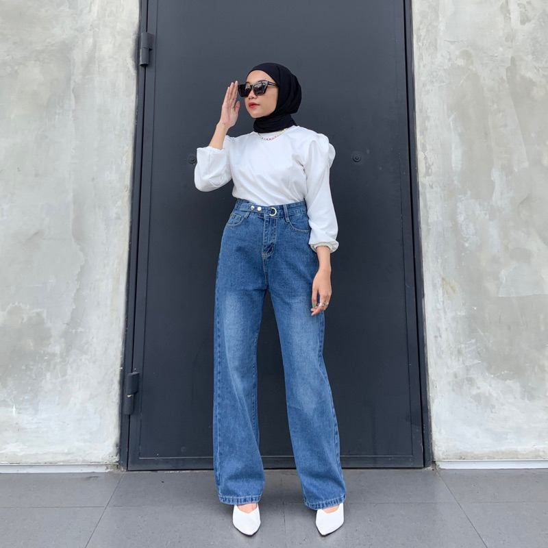 [LUXE.DLABEL] - Jeans 116 | Celana panjang Highwaist wanita Jeans import premium Jeans wanita polos ripped jeans High waist jeans wanita bkk Skinny Jeans High waist Baggy jeans Wideleg Jeans Kulot jeans Boyfriend jeans Wanita Kargo Jeans bangkok