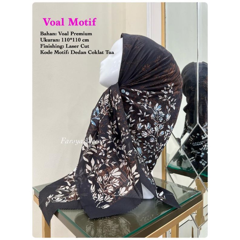 Hijab Voal Motif Premium Farsya Adeeva Kayla NN kerudung Segi empat Square Printing Lasercut ahs