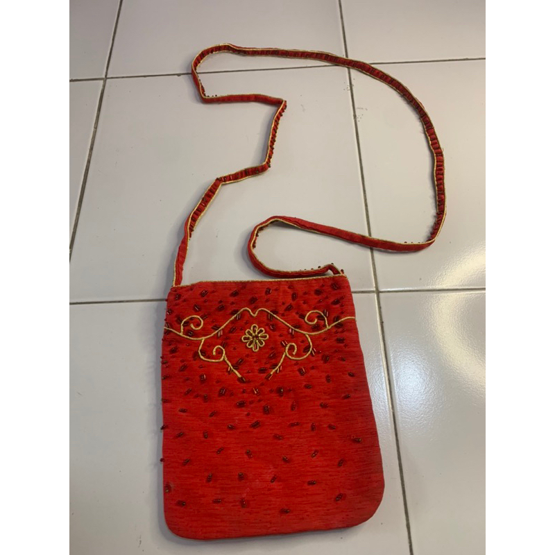 Preloved tas sling payet Kenzo/tas selempang mini/tas hp