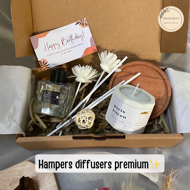 

Hampers and giftbox diffusers + scarlet candle/kado nikah/hadiah murah