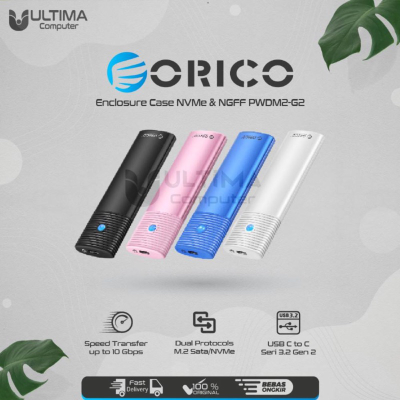 Orico NVMe dan NGFF M.2 SATA Dual Protokol Case Enclosure USB 3.2 C to C PWDM2-G2