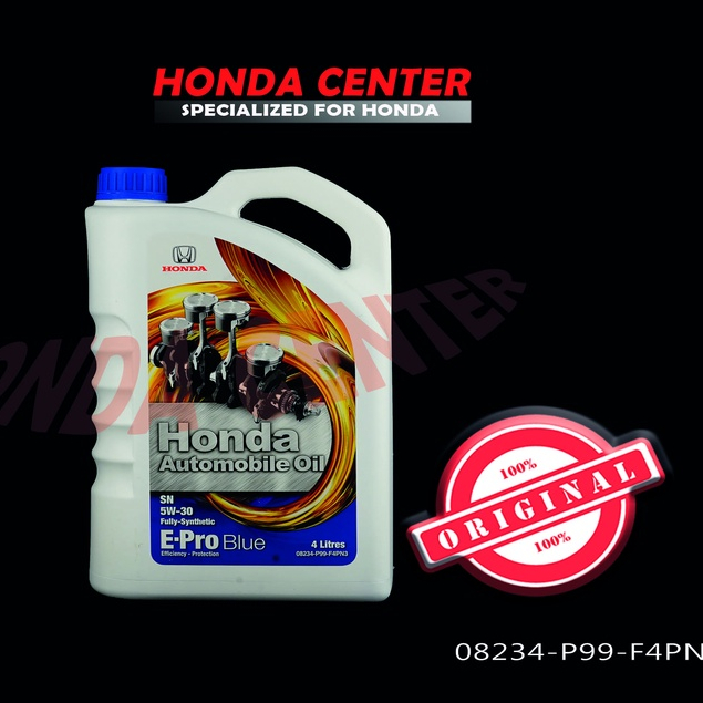 oli oil mesin mobil honda e-pro blue sn 5w-30 full syintetic 100% original honda