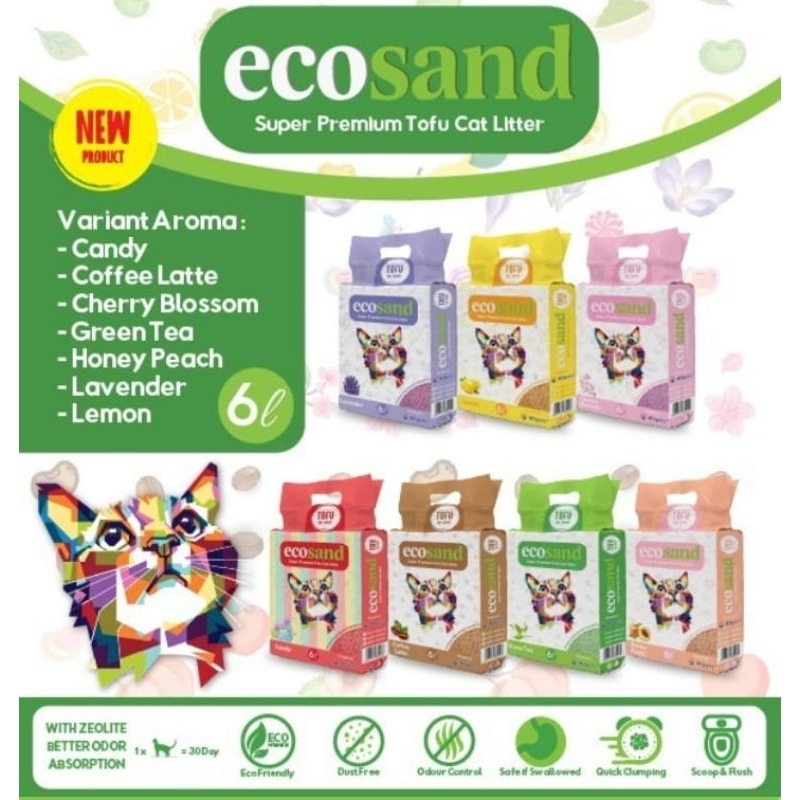Pasir Kucing ECOSAND TOFU CAT LITTER 6L