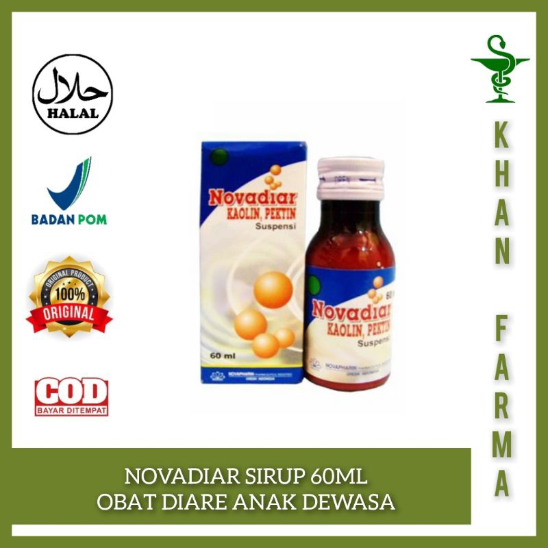 NOVADIAR SIRUP 60ML KAOLIN PECTIN OBAT DIARE ANAK DAN DEWASA