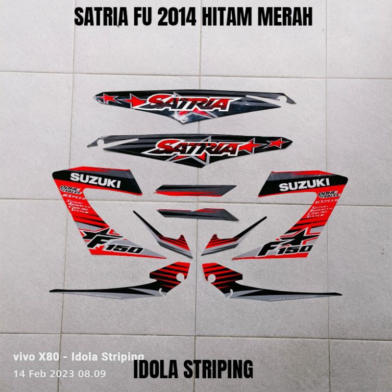 Striping Satria FU 2014 Hitam Merah