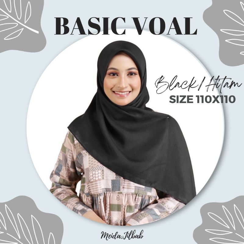 UMAMA Basic Voal Black / Segiempat Voal Polos Umama Hitam