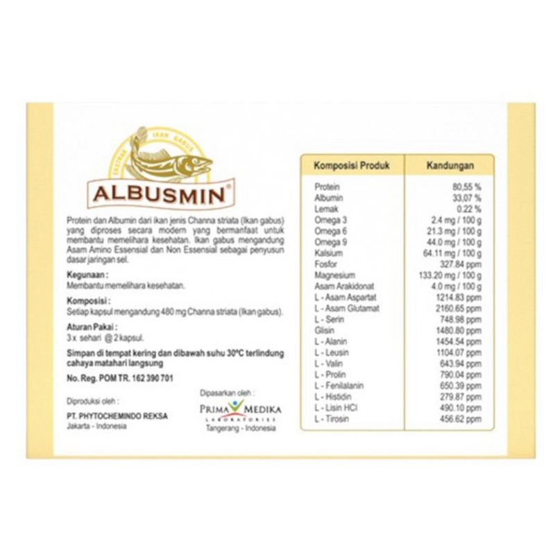 Albusmin 3 Blister @ 10 Kapsul / Imunitas / Daya Tahan Tubuh / Protein