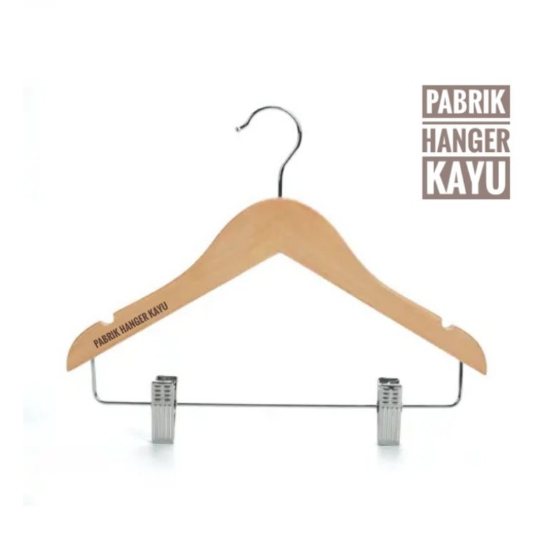 HANGER ANAK KAYU BAJU JEPIT NATURAL