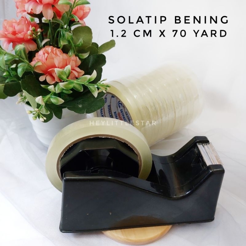 

Stationery Tape Solatip Solasi Bening Panjang 1.2 cm x 70 yard