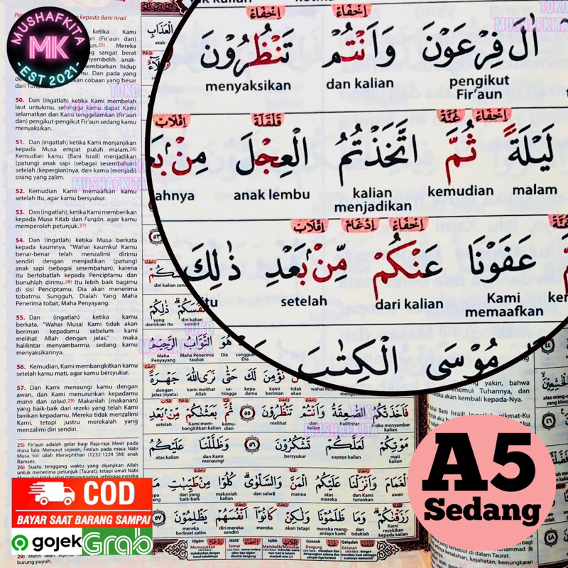 AlQuran ALFATIH Perkata Tajwid Kode Arab Al Quran Perkata A5 Terjemah Perkata Bahasa Indonesia Tajwi