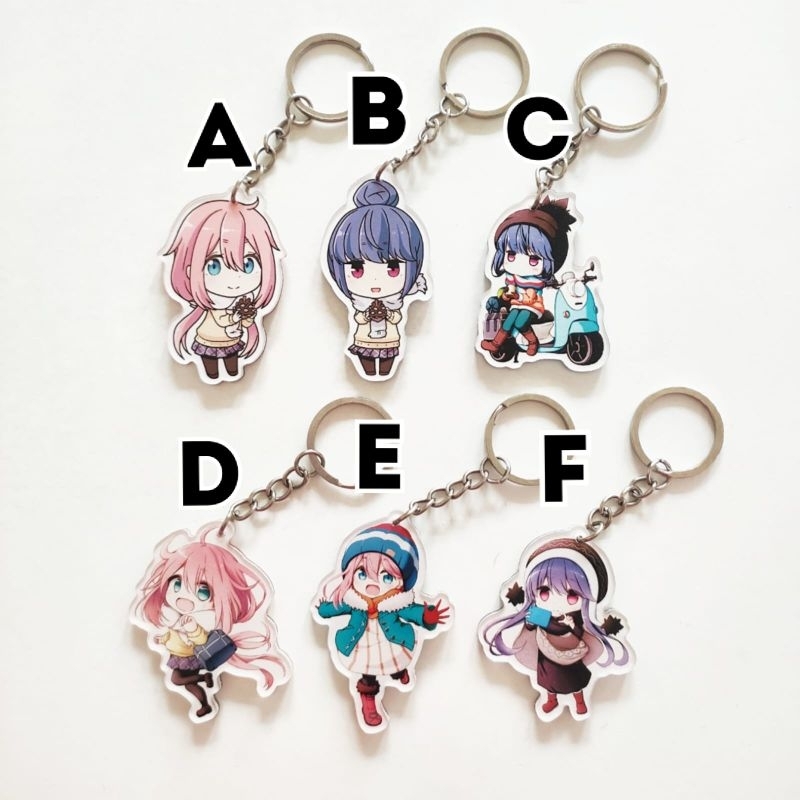 Keychain Anime Yuru Camp 1 Kagamihara Nadeshiko Shima Rin Gantungan Kunci Merchandise