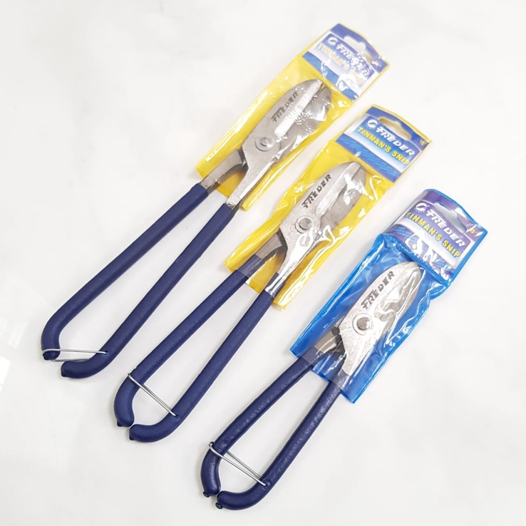 Gunting Seng FREDER 8 in 10 in 12 in Gagang Karet JERMAN STYLE 8&quot; 10&quot; 12&quot; panjang 20 25 30 cm - Gunting Baja Ringan Gunting Besi Plat - German Style  Tinman's Snip FDR