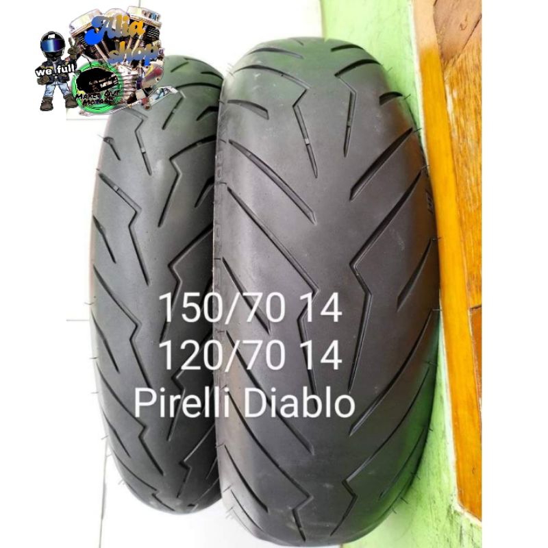 ban copotan ring 14 ban tubles Pirelli Diablo UK 150/70 120/70