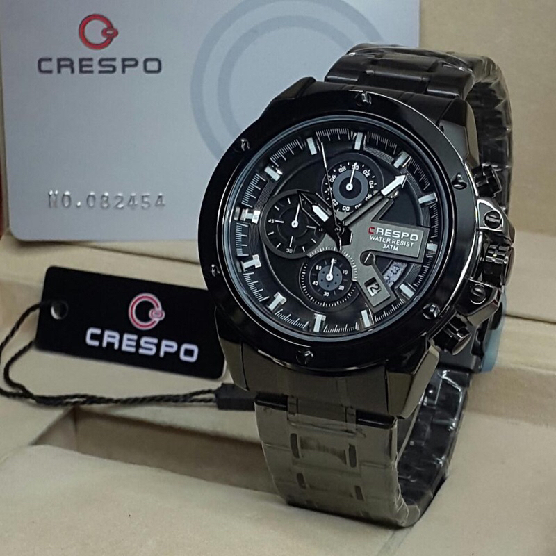 jam tangan pria chrono aktif crespo C5023G water resistand Analog-Digital