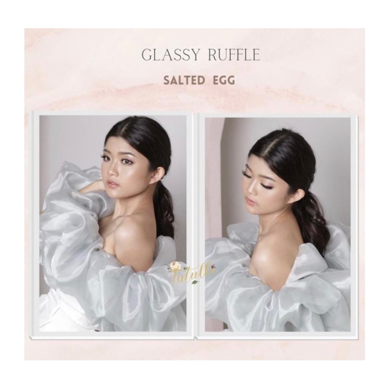 Sedang Viral Robe Organza Makeup Ruffle glass Premium sejahad Shopee / Ruffle Robe Photoshoot beauty vlog / Robe Ruffle Organza Photo Makeup