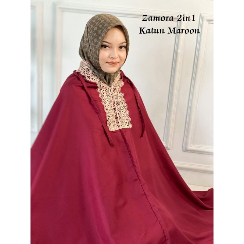 Mukena Zamora  2 In 1 Katun Traveling Dewasa Jumbo