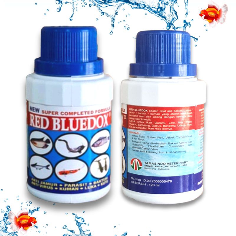 Obat Ikan anti jamur bakteri parasit RED BLUEDOX 120 ML