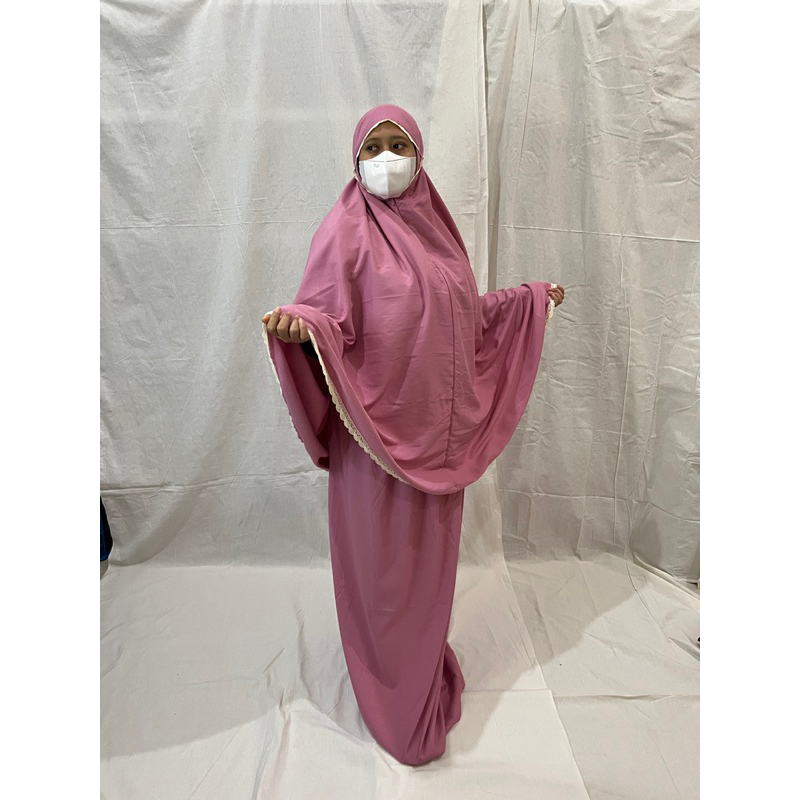Mukena Travel Katun Premium 2in1 Pouch Serut