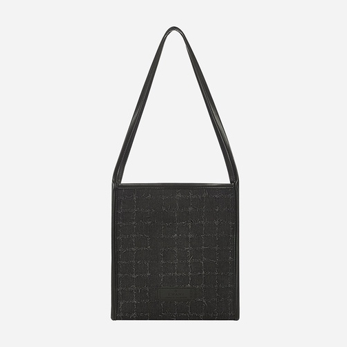Kwani Grid Frayed Denim Tote