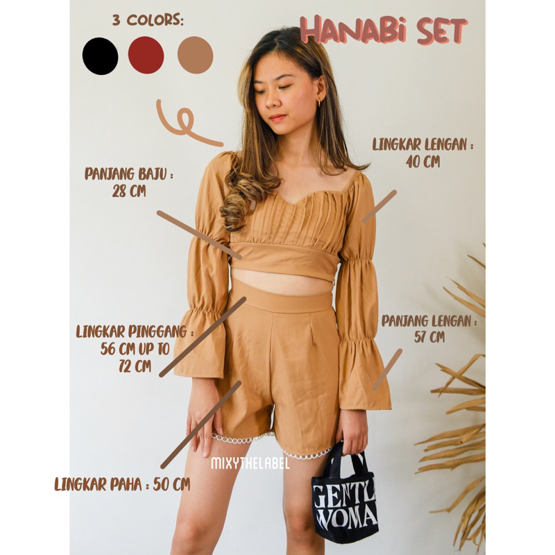 Hanabi SET Baju Jumpsuit Wanita Remaja - one set wanita, one set wanita kekinian, one set wanita kor